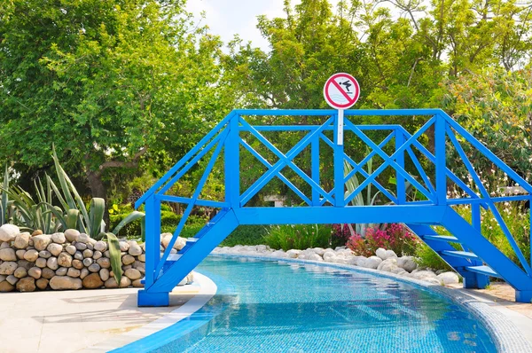 Footbridge in the summer park — Stock Photo, Image