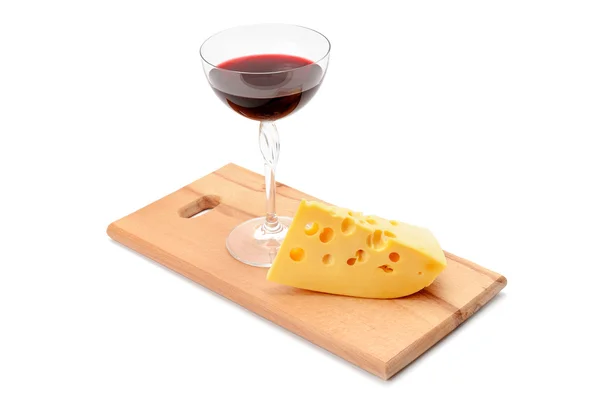Kadeh şarap ve peynir — Stok fotoğraf