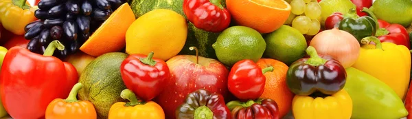 Fond lumineux de fruits et légumes — Photo