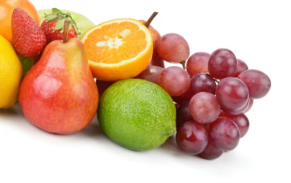 Sæt af frugter isoleret på hvid baggrund - Stock-foto