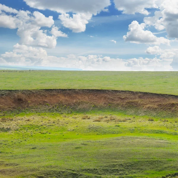 Landslide and soil erosion on agricultural fields — Stock Photo, Image