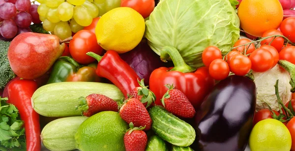 Světlé pozadí ovoce a zeleniny — Stock fotografie