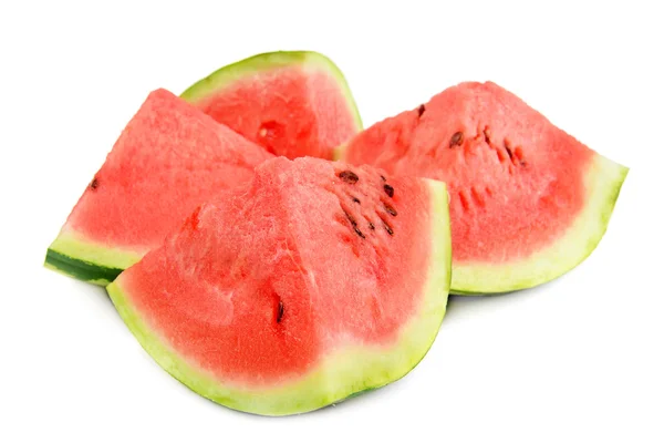 Slice of watermelon isolated on white background — Stock Photo, Image