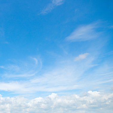 plumose clouds in the blue sky clipart