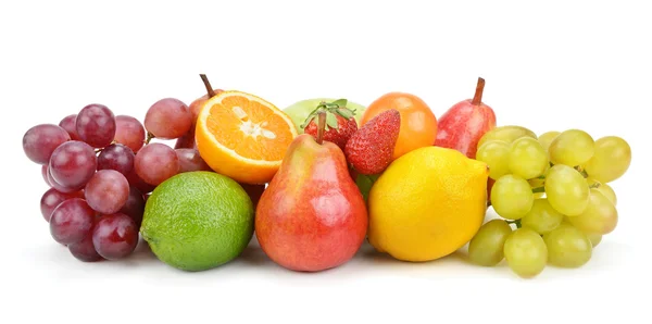 Conjunto de frutas aisladas sobre fondo blanco —  Fotos de Stock