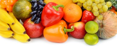 meyve ve sebze beyaz arkaplanda izole