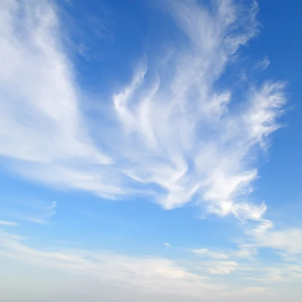 Шлейф облаков в голубом небе — стоковое фото