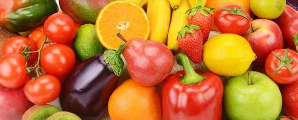 Bright background of fruits and vegetables — Stock Photo, Image