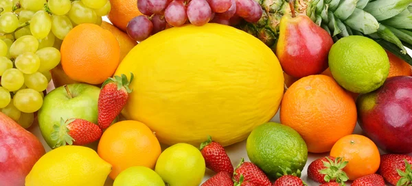 Conjunto de fundo de frutas — Fotografia de Stock