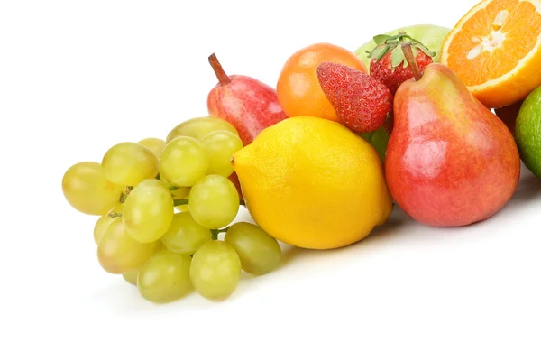 Conjunto de frutas aisladas sobre fondo blanco — Foto de Stock