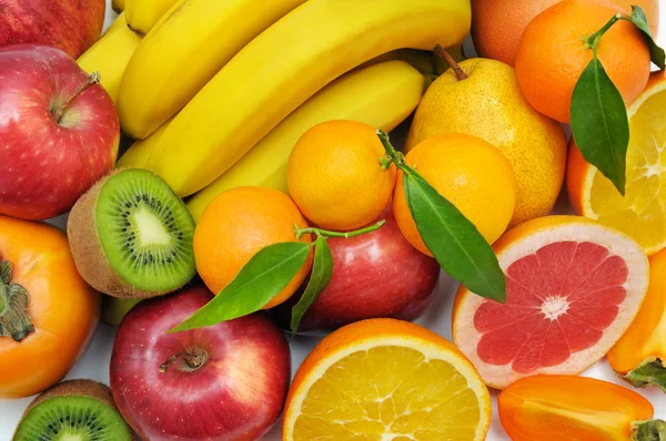 Conjunto de fundo de frutas — Fotografia de Stock