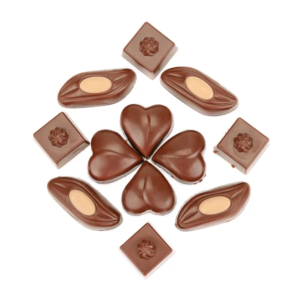 Caramelo de chocolate aislado sobre fondo blanco —  Fotos de Stock