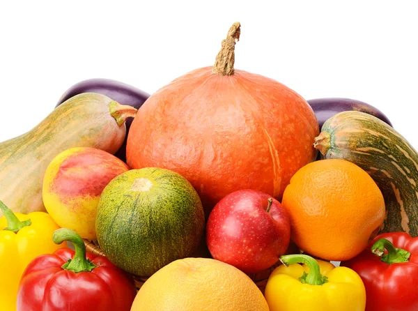 Fruits et légumes isolés sur fond blanc — Photo