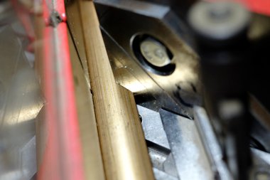 Giyotin, beyaz, ekipman, kesmek, izole,