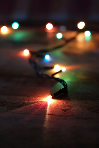 Ευτυχισμένο το νέο έτος, Χριστούγεννα φώτα — Φωτογραφία Αρχείου