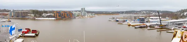 Panorama port, panoramautsikt över — Stockfoto