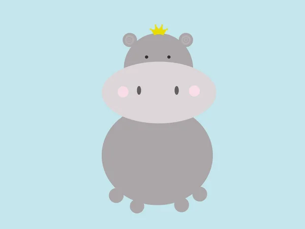 Cute Hipopotam Ilustracja Tle — Zdjęcie stockowe