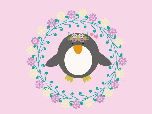 Carino Pinguino Illustrazione Sfondo — Foto Stock