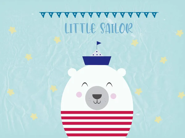 Bear Sailor Illustration Desen Animat Drăguț — Fotografie, imagine de stoc