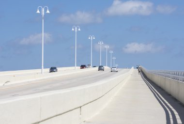 Concrete bridge for cars and pedestrians clipart