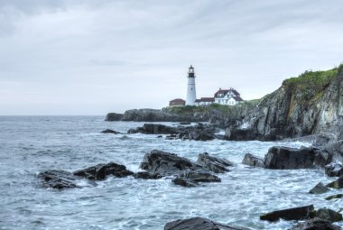 Portland kafa feneri engebeli maine Kıyısı'ışık.