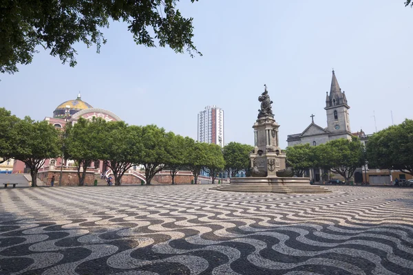漂亮的广场，在亚马孙州马瑙斯 — 图库照片