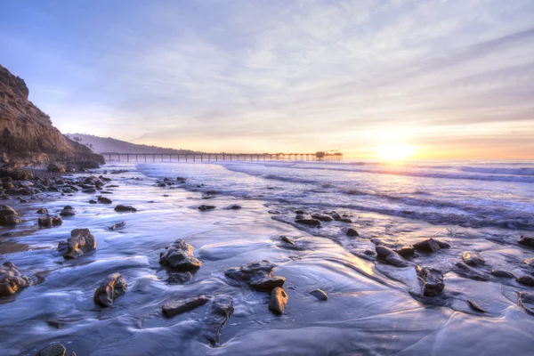 Gün batımında güzel Güney California sahil şeridi — Stok fotoğraf