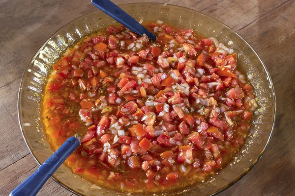 Brazilské rajčat a chilli salsou — Stock fotografie