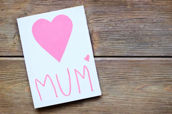 Greeting card with pink hearts — Stock Photo, Image