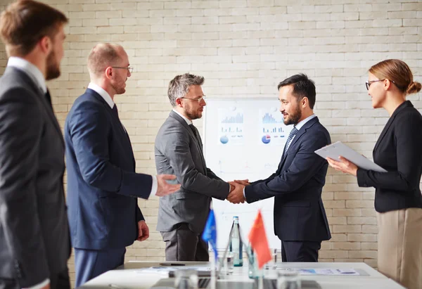 Business partners handshaking — Stock Photo, Image