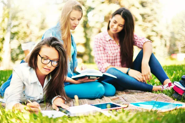 Teenage girl making notes — Stock Photo, Image