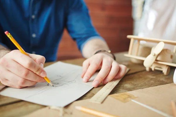 Homem desenho esboço — Fotografia de Stock