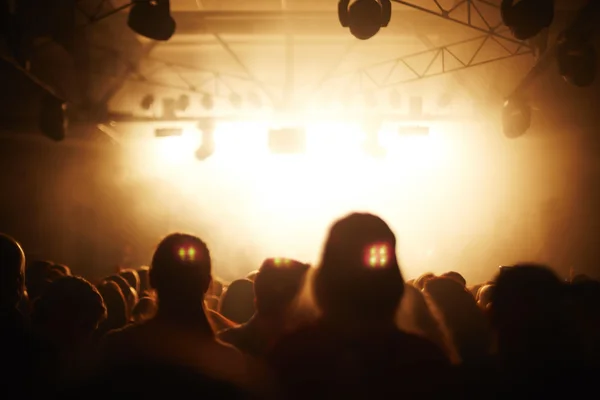 Crowd of fans at concert — Stock Photo, Image