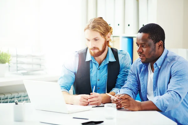 Empresarios discutiendo nuevo proyecto — Foto de Stock