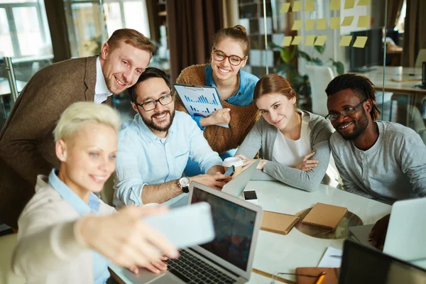 Managers making selfie — Stock Photo, Image