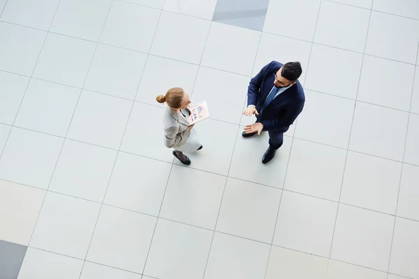 Colleghi che discutono i piani — Foto Stock