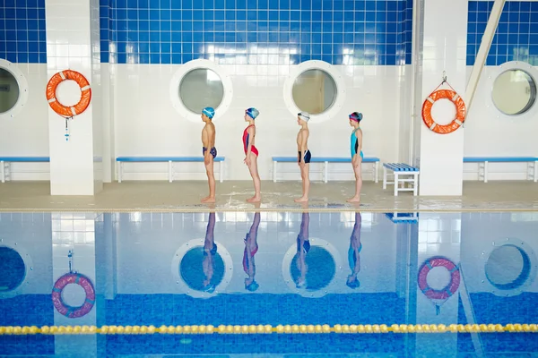 Sorban kis úszók — Stock Fotó