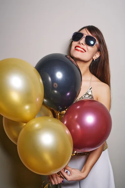 Happy woman with balloons Royalty Free Stock Photos