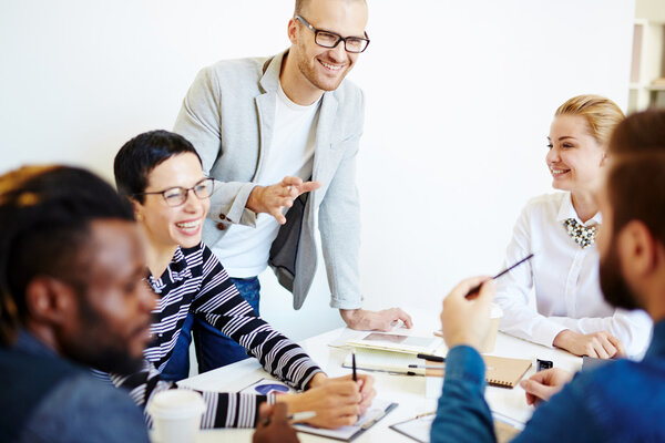 Businesspeople working together at office