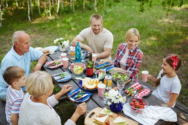 Familjen ha picknick — Stockfoto