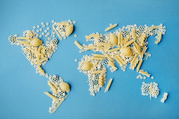 World map of pasta — Stock Photo, Image