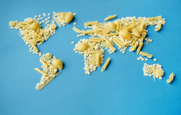 World map of pasta — Stock Photo, Image