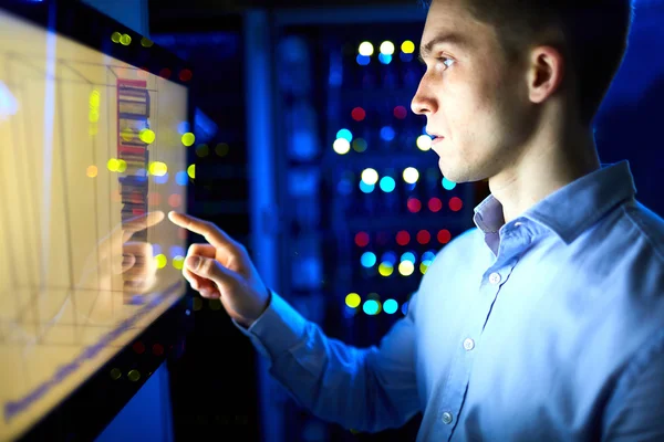 Businessman working with visual screen — Stock Photo, Image