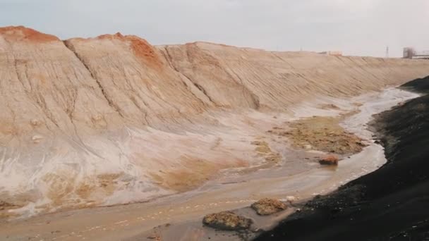Imágenes Panorámicas Las Periferias Contaminadas Con Polvo Residuos Tóxicos Una — Vídeo de stock