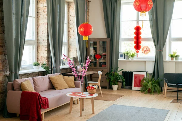 Intérieur de la chambre domestique dans la maison chinoise — Photo