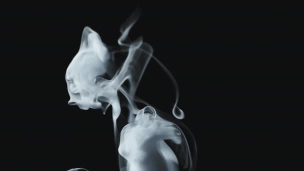 Slowmo Tiro Com Close Nuvens Fumaça Branca Vapor Subindo Fluindo — Vídeo de Stock