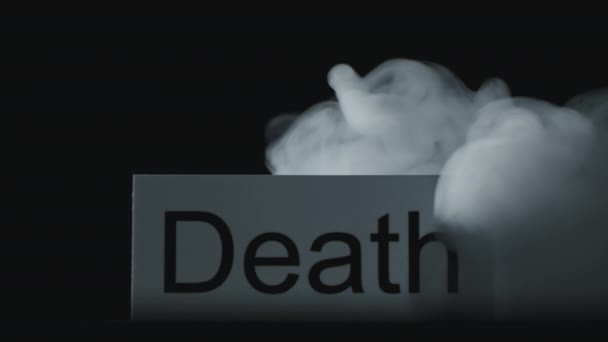 Isolated Black Background Close Shot Cloud Thick White Smoke Enveloping — Stock Video