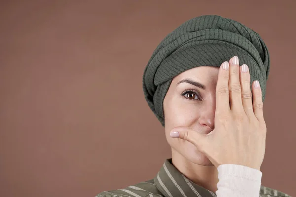 Covering Face With Hand — Stock Photo, Image