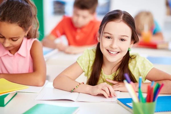 Little girl at lesson Stock Picture