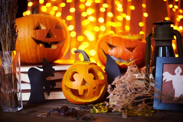 Rzeźbione dyni halloween — Zdjęcie stockowe